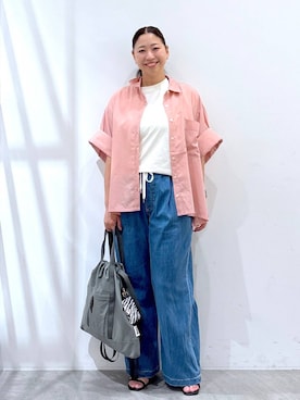 「アイテム（バックパック/リュック）」を使った、はつなさん（レディース・158cm・30代）の夏コーディネート
