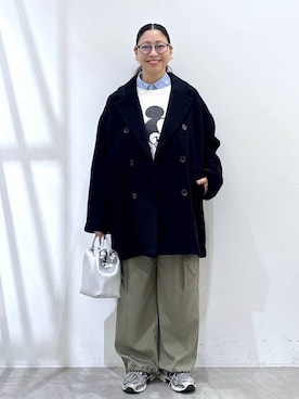 「アイテム（カーゴパンツ）」を使った、はつなさん（レディース・158cm・30代）の秋コーディネート