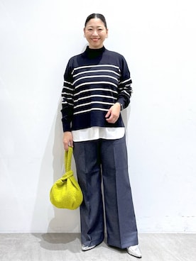 「Elura（エルーラ）のアイテム（ローファー）」を使った、はつなさん（レディース・158cm）の秋コーディネート