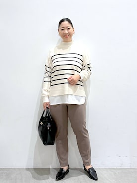 「Elura（エルーラ）のアイテム（ローファー）」を使った、はつなさん（レディース・158cm）の秋コーディネート