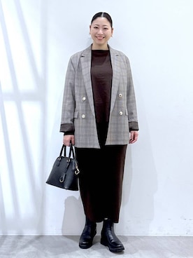 「Elura（エルーラ）のアイテム」を使った、はつなさん（レディース・158cm）の冬コーディネート