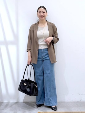 「Elura（エルーラ）のアイテム」を使った、はつなさん（レディース・158cm）の春コーディネート