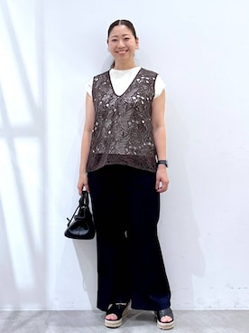 「Elura（エルーラ）のアイテム（サンダル）」を使った、はつなさん（レディース・158cm）の夏コーディネート