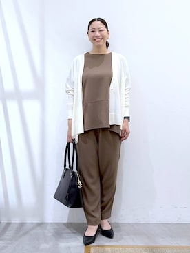 「Elura（エルーラ）のリュクスラインテープBAG　L/633011（手袋、ブラック系）」を使った、はつなさん（レディース・158cm）の春コーディネート