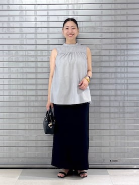 「Elura（エルーラ）のアイテム（スカート）」を使った、はつなさん（レディース・158cm）の春コーディネート