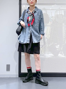 「アイテム（バンダナ/スカーフ）」を使った、みーやん。さん（レディース・161cm）の秋コーディネート