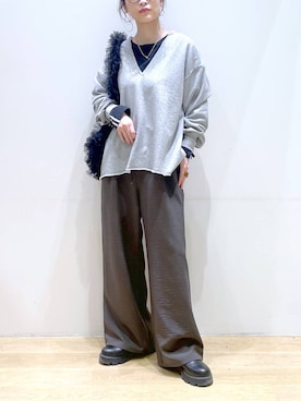 「LAKOLE（ラコレ）のアイテム（ブーツ）」を使った、みーやん。さん（レディース・161cm）の冬コーディネート