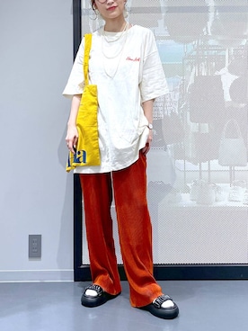 「アイテム（チュニック、ホワイト系）」を使った、みーやん。さん（レディース・161cm）の夏コーディネート
