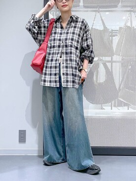 「アイテム（シュシュ、オレンジ系）」を使った、みーやん。さん（レディース・161cm）の秋コーディネート