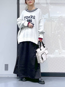 「アイテム（シュシュ）」を使った、みーやん。さん（レディース・161cm）の冬コーディネート