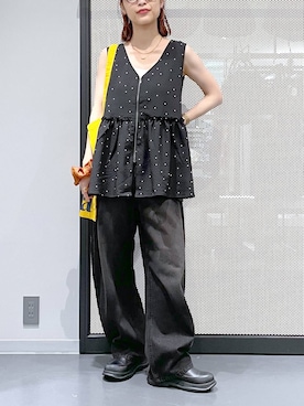 「LAKOLE（ラコレ）のステンレス華奢チェーンネックレス2 / 114407（ネックレス、その他）」を使った、みーやん。さん（レディース・161cm）の夏コーディネート