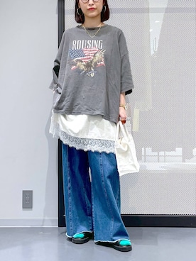 「LAKOLE（ラコレ）のアイテム（パンツ）」を使った、みーやん。さん（レディース・161cm）の春コーディネート