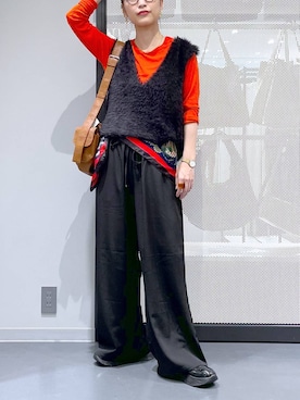 「アイテム（シュシュ）」を使った、みーやん。さん（レディース・161cm）の秋コーディネート