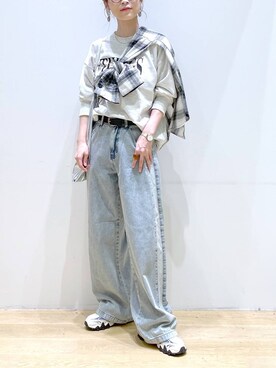 「ベルト」｜「アイテム（スウェット）」を使った、みーやん。さん（レディース・161cm）の秋コーディネート