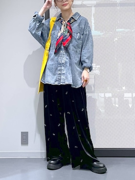 「アイテム（バンダナ/スカーフ）」を使った、みーやん。さん（レディース・161cm）の秋コーディネート