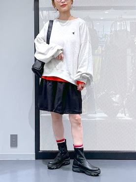 「アイテム（シュシュ）」を使った、みーやん。さん（レディース・161cm）の秋コーディネート