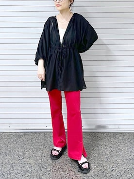 「LAKOLE（ラコレ）のアイテム（アクセサリー）」を使った、みーやん。さん（レディース・161cm）の夏コーディネート