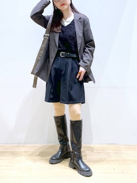 「LAKOLE（ラコレ）のアイテム（ブーツ）」を使った、みーやん。さん（レディース・161cm）の春コーディネート