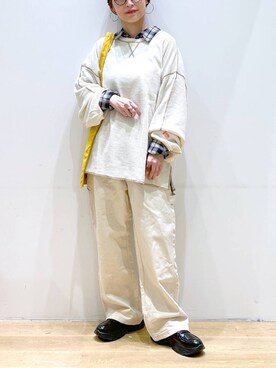 「アイテム（シュシュ、オレンジ系）」を使った、みーやん。さん（レディース・161cm）の秋コーディネート