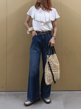 「アイテム（かごバッグ）」を使った、Maikaさん（レディース・163cm・20代）の夏コーディネート