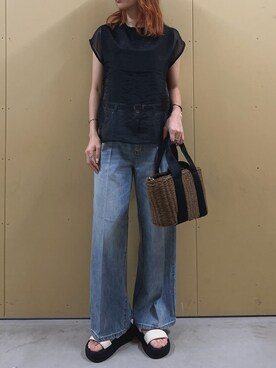 「アイテム（かごバッグ）」を使った、Maikaさん（レディース・163cm・20代）の夏コーディネート