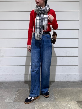 「アイテム（ストール/ショール）」を使った、Maikaさん（レディース・163cm）の秋コーディネート