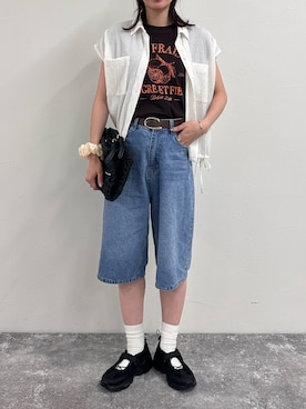 「アイテム（かごバッグ）」を使った、Maikaさん（レディース・163cm・20代）の夏コーディネート