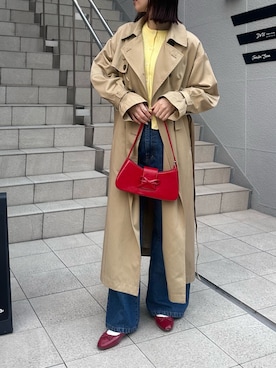 「アイテム（トレンチコート）」を使った、Maikaさん（レディース・163cm・20代）の冬コーディネート