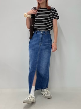「アイテム（デニムスカート）」を使った、Maikaさん（レディース・163cm・20代）の夏コーディネート