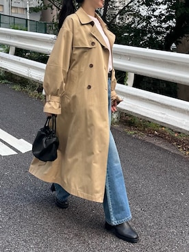 「アイテム（トレンチコート）」を使った、Maikaさん（レディース・163cm）の秋コーディネート