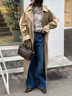 「アイテム（トレンチコート）」を使った、Maikaさん（レディース・163cm・20代）の冬コーディネート