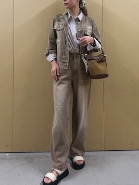 「アイテム（デニムジャケット）」を使った、Maikaさん（レディース・163cm）の秋コーディネート