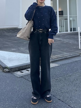 「アイテム（スウェット）」を使った、Maikaさん（レディース・163cm）の秋コーディネート