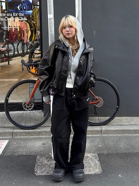 「FREE'S MART（フリーズマート）のアイテム（ジャケット/アウター）」を使った、nanakaさん（レディース・158cm）の春コーディネート