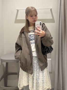「アイテム（ブルゾン）」を使った、nanakaさん（レディース・158cm）の秋コーディネート