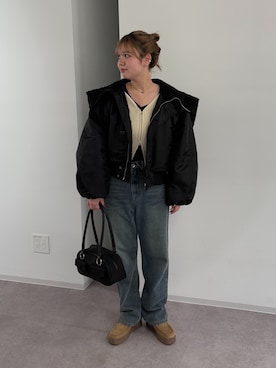 「FREE'S MART（フリーズマート）のアイテム（ブルゾン）」を使った、nanakaさん（レディース・158cm）の冬コーディネート