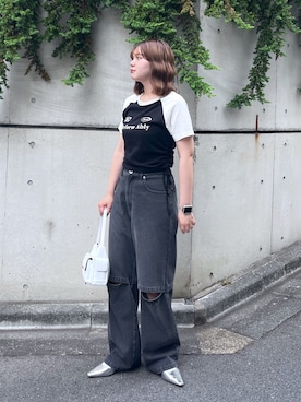 「韓国コーデ」｜「アイテム（パンプス）」を使った、nanakaさん（レディース・158cm）の夏コーディネート