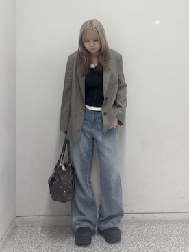 「FREE'S MART（フリーズマート）のアイテム（パンツ）」を使った、nanakaさん（レディース・158cm）の春コーディネート