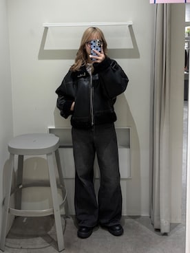 「FREE'S MART（フリーズマート）のアイテム（ブルゾン）」を使った、nanakaさん（レディース・158cm）の冬コーディネート