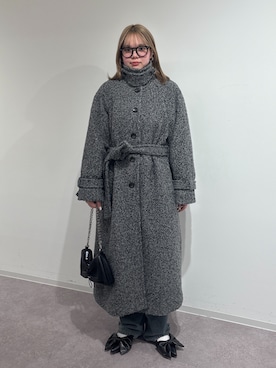 「FREE'S MART（フリーズマート）のアイテム（ステンカラーコート）」を使った、nanakaさん（レディース・158cm）の冬コーディネート