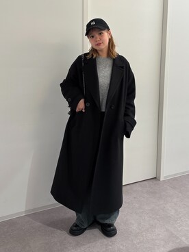 「FREE'S MART（フリーズマート）のアイテム（チェスターコート）」を使った、nanakaさん（レディース・158cm）の秋コーディネート