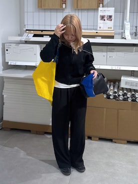 「FREE'S MART（フリーズマート）のアイテム（スラックス）」を使った、nanakaさん（レディース・158cm）の春コーディネート