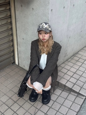 「アイテム（テーラードジャケット）」を使った、nanakaさん（レディース・158cm）の冬コーディネート