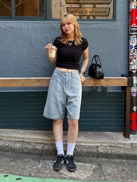「FREE'S MART（フリーズマート）のアイテム」を使った、nanakaさん（骨格ストレート・レディース・158cm）の夏コーディネート