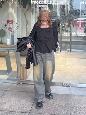 「FREE'S MART（フリーズマート）のアイテム（ブルゾン）」を使った、nanakaさん（レディース・158cm）の春コーディネート