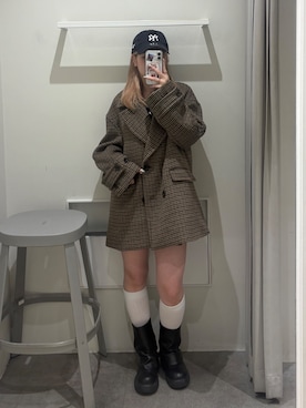 「秋服コーデ」｜「アイテム（ピーコート）」を使った、nanakaさん（レディース・158cm）の秋コーディネート