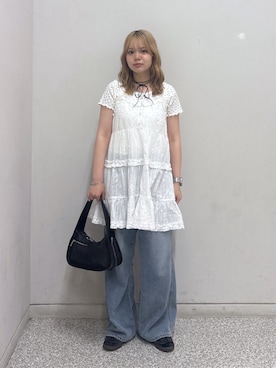 「FREE'S MART（フリーズマート）のアイテム（ワンピース）」を使った、nanakaさん（レディース・158cm）の夏コーディネート