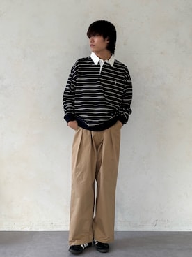 「ラガーシャツ」｜KOTAさん（メンズ・175cm）の冬コーディネート