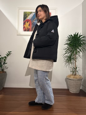 「URBAN RESEARCH Sonny Label(アーバンリサーチサニーレーベル)のCape HEIGHTS×TAION ダウンコート(ダウンジャケット/コート、ブラック系)」を使った、kamachanさん(レディース・156cm)の秋コーディネート