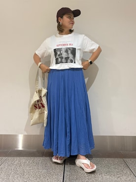 「URBAN RESEARCH Sonny Label（アーバンリサーチサニーレーベル）のアイテム（帽子）」を使った、kamachanさん（レディース・156cm）の夏コーディネート